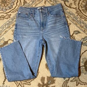 Madewell Light Blue High-Waist Jeans Size 28 Frayed Hem GUC